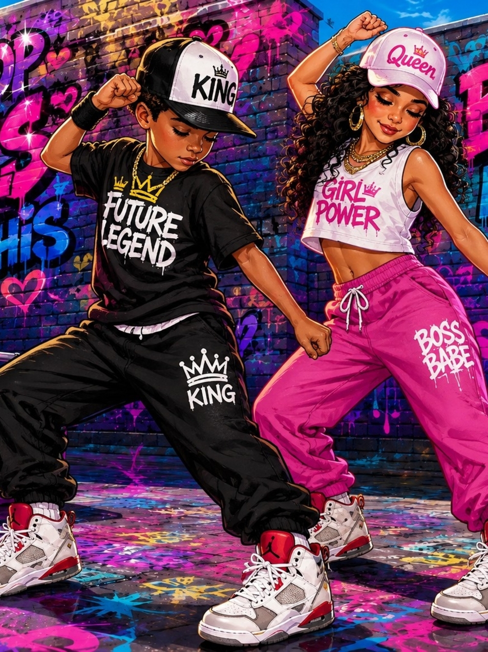 Kids' White and Pink High-Top Sneakers for Girls & Boys